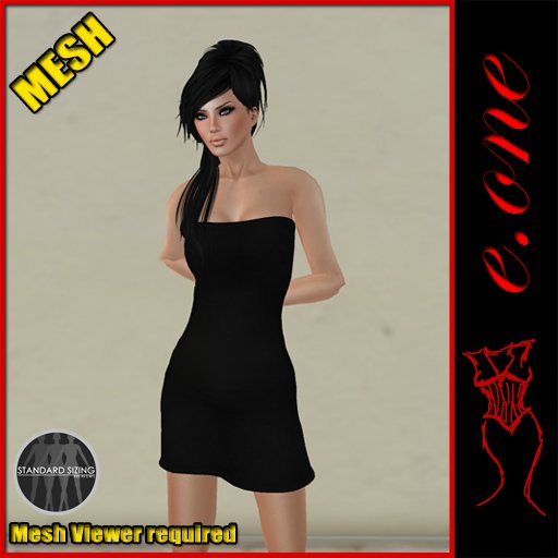 e.one Bella Dress Black Leather (MESH)