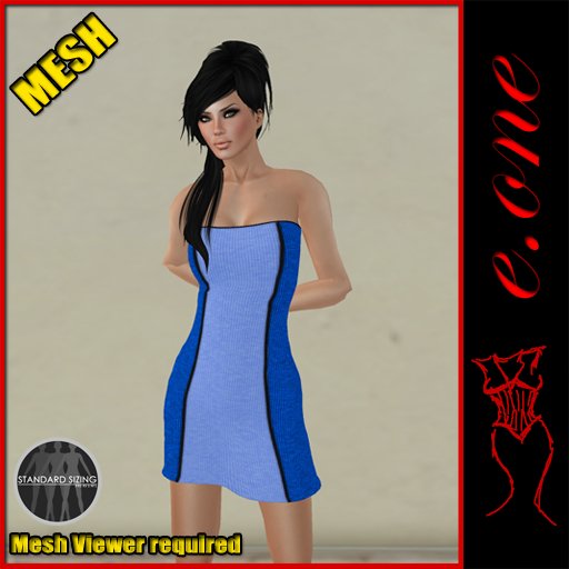 e.one Bella Dress Blue/LightBlue Knit (MESH)