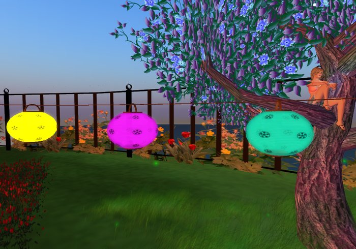 DEMO: Emma's 3 Paper Lanterns on a String - touch on / off