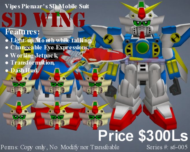 Second Life Marketplace - SD Wing Gundam
