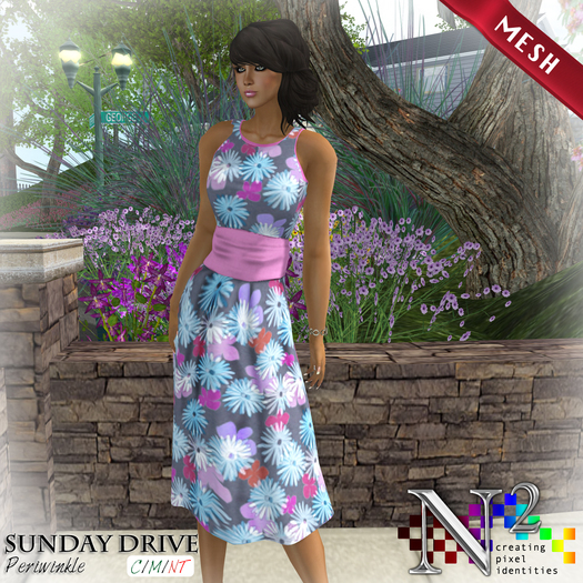 ::N2:: Mesh Sunday Drive Dress Periwinkle