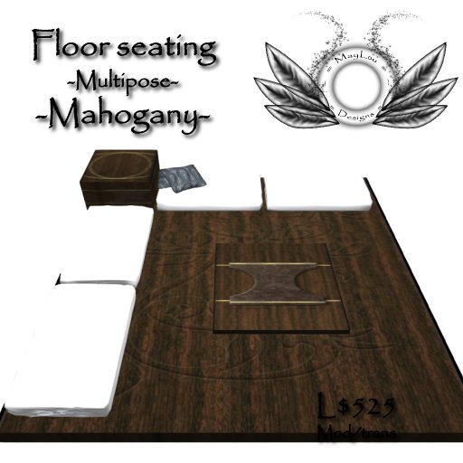 Floor seating - Mahogany & white 