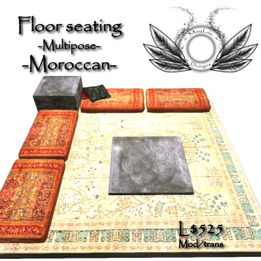 Floor seating with menu driven pose options - Moroccan