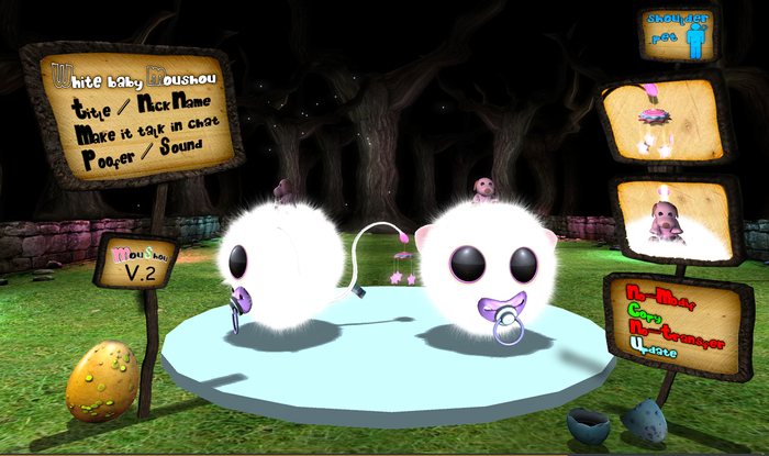 (: MW :) Mini White Baby Moushou V2 (Shoulder Pet)