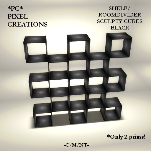 [PC] SHELVES / ROOMDIVIDER "SCULPTY CUBES" BLACK (Boxed)