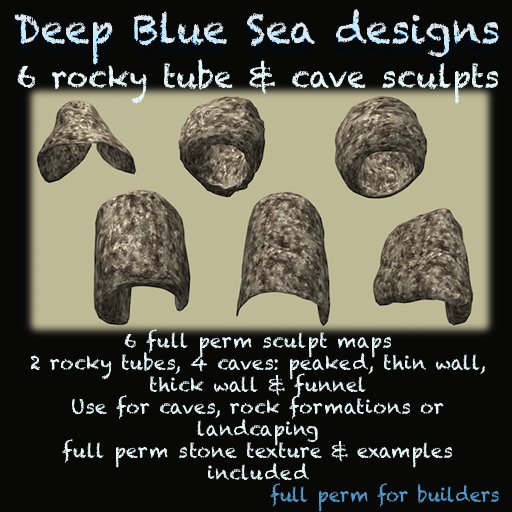 DBS 6 rocky tube & cave sculpts (crated) 