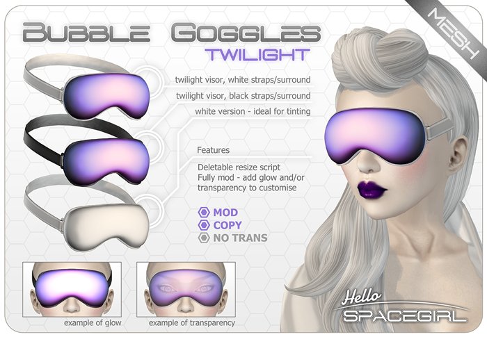 Hello Spacegirl - Bubble Goggles Twilight (MESH)