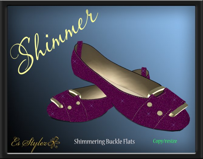 ~*Es Stylez*~  Shimmer Buckle Flats _ Pink