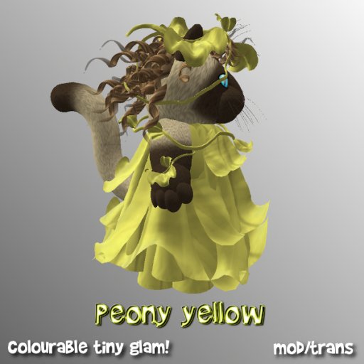 1 Peony tiny fashion dress by Etheria - yellow