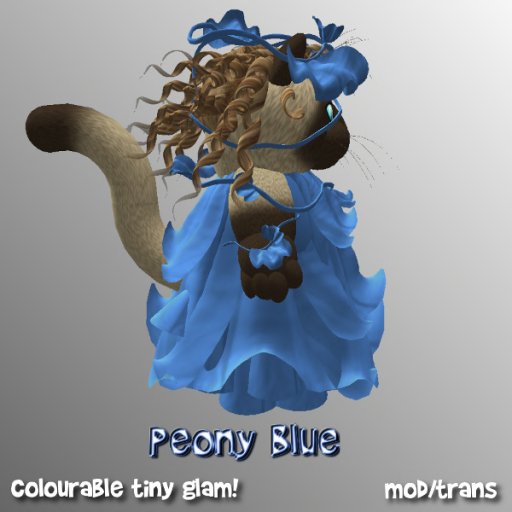 10 Peony tiny fashion dress by Etheria - blue