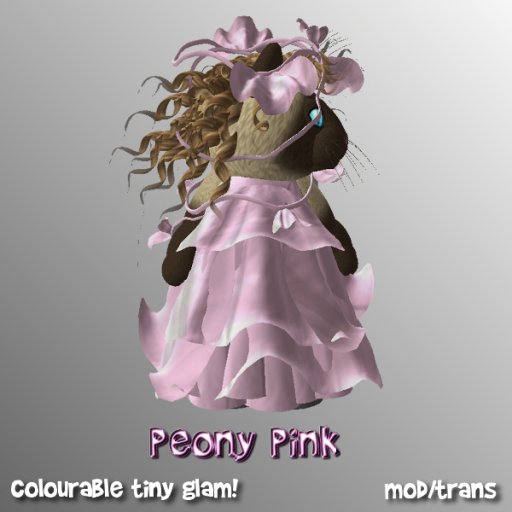 2 Peony tiny fashion dress by Etheria - pink