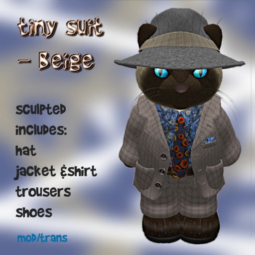 4 tiny suit -beige (boxed)
