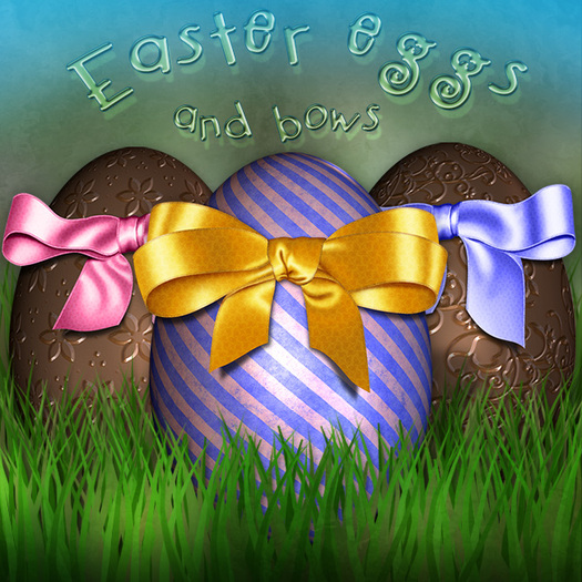 Easter Card Easter Eggs & bows  (MP6) MP*