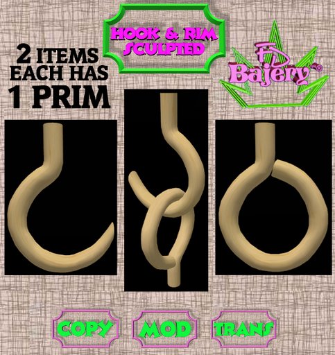 HOOK & RIM SCULPTED - 1 PRIM  - FULL PERM