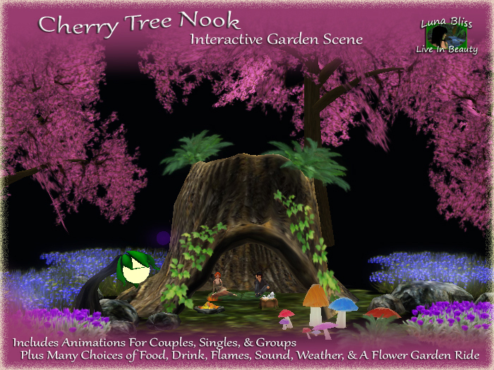 Cherry Tree Nook - Interactive Garden Scene With Animations & Accessories