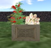 wood planter with flowers