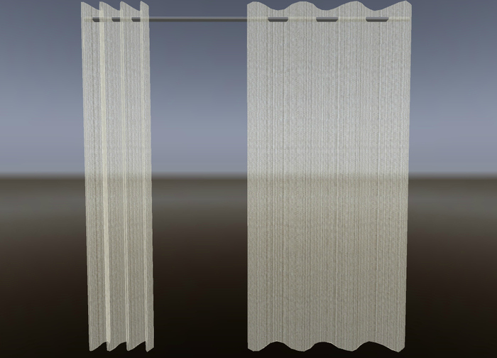 scripted white curtain