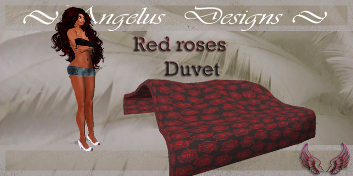 Angelus Designs-Duvet red roses