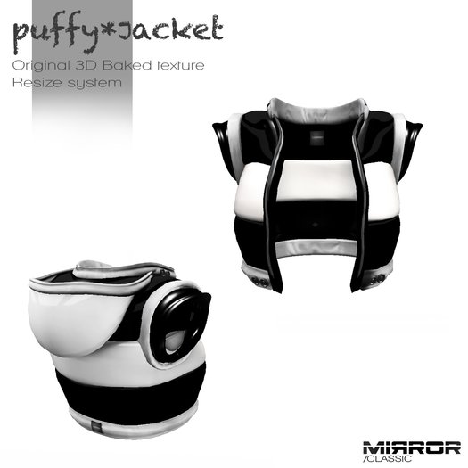 Mirror Puffy jacket Noir Blanc