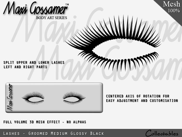 Eyelashes - Groomed Medium Black Lashes