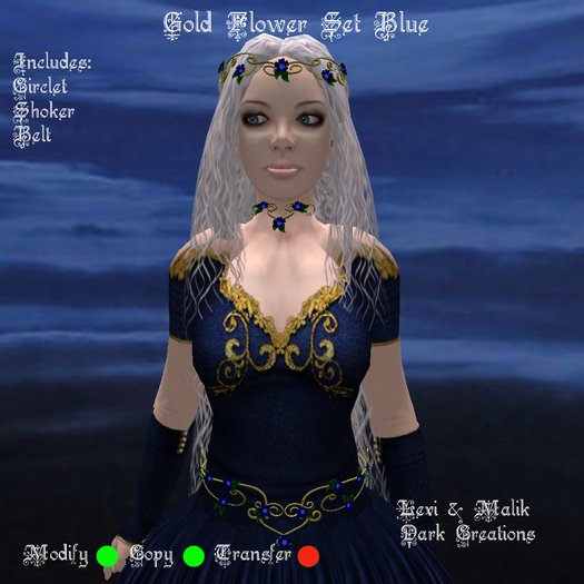Gold Flower Set Blue