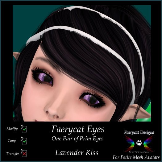 *FCD* Petite Faerycat Eyes - Lavender Kiss