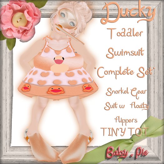 *Baby Pie* Toddler / Tiny Tot Summer 2012 Swimsuit! Adorable Ducky Themed Complete Swimming Ensemble! Summer Swim Suit!
