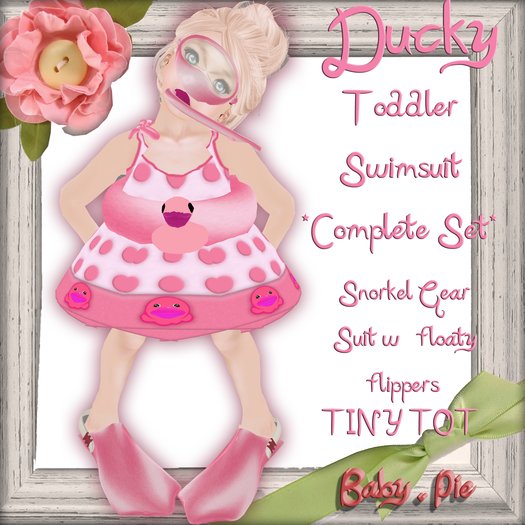 *Baby Pie* Toddler / Tiny Tot Summer 2012 Swimsuit! Adorable Ducky Themed Complete Swimming Ensemble! Summer Swim Suit!