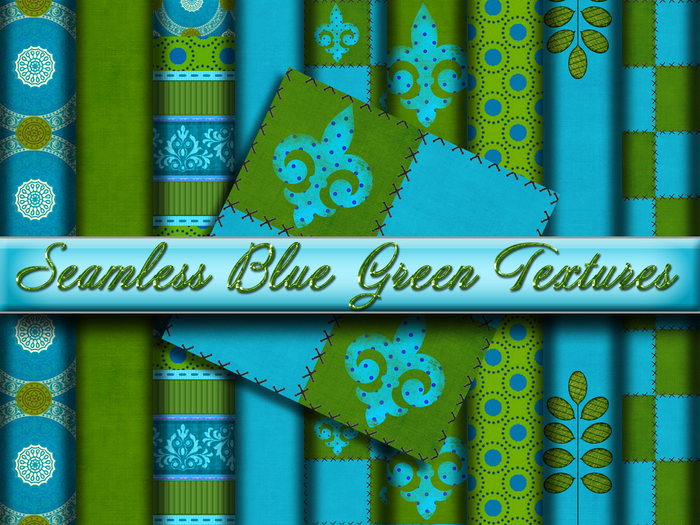 FULL PERM Seamless Blue Green Textures