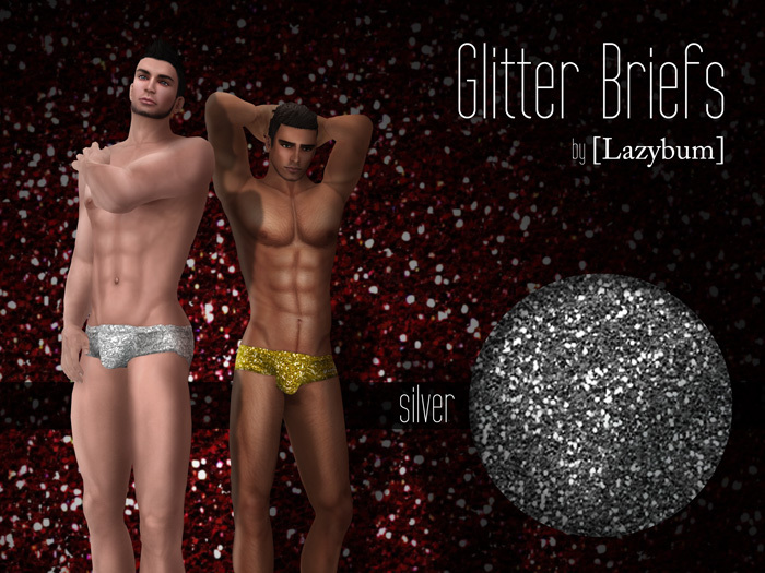 [Lazybum] Glitter Briefs Silver