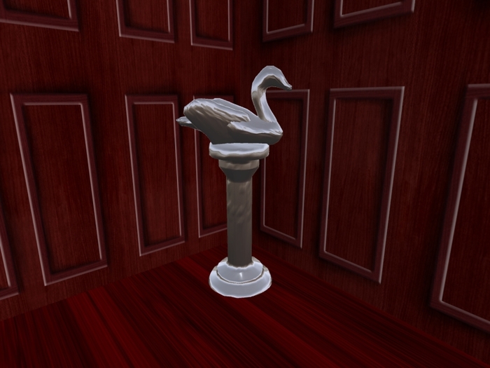 Chrome Love Swan Couple Statue /w stand