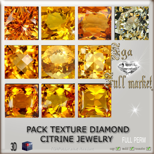 PACK TEXTURE DIAMOND CITRINE JEWELRY