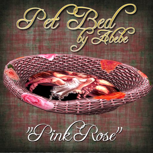 Abebe PetBed "Pink Rose" for Prim Pets - 1 prim