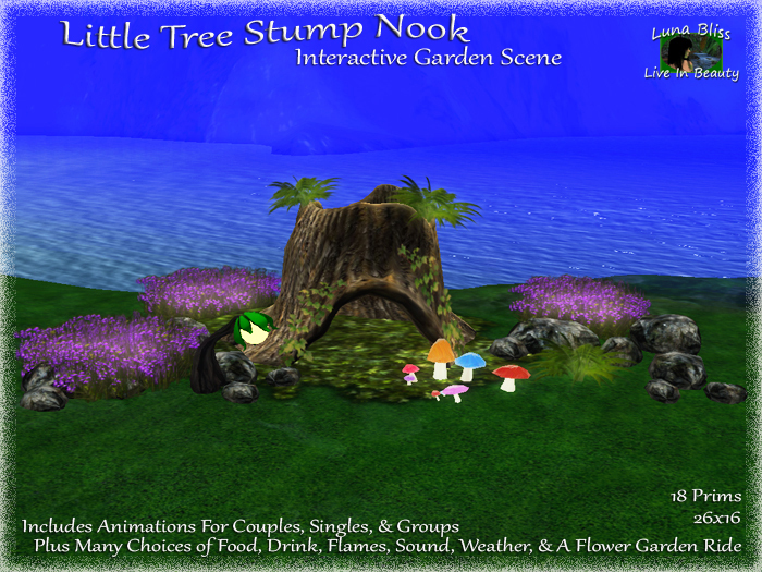 Little Tree Stump Nook - Interactive Garden Scene With Animations & Accessories (Including a ride)