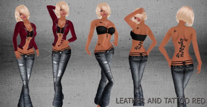 LEATHER AND TATTOO RED