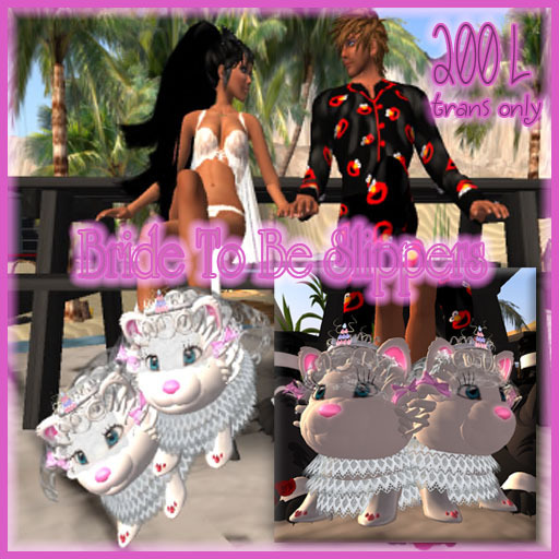 <Kiss This!> Bride To Be Slippers *boxed*
