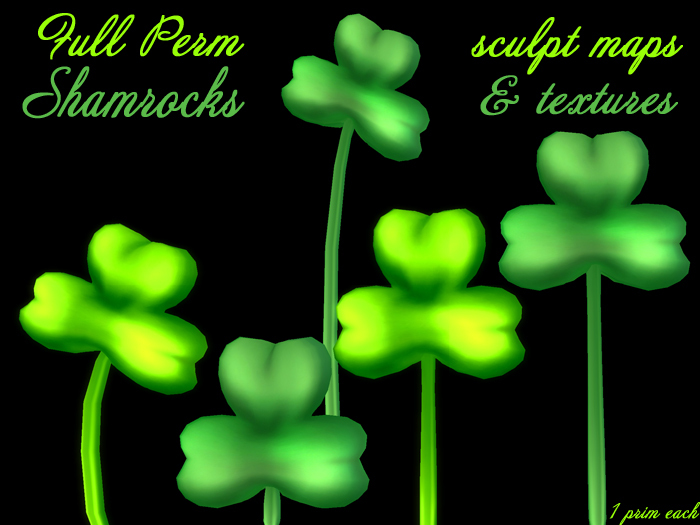 FULL PERM Shamrock Sculpt Maps, Shade Maps & Textures