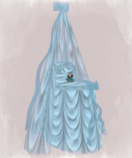Teal Ruffles Bassinet
