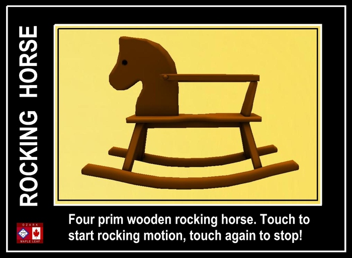 WOODEN ROCKING HORSE (BROWN WOOD)