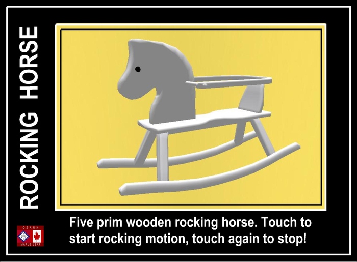 WOODEN ROCKING HORSE (WHITE  WOOD)