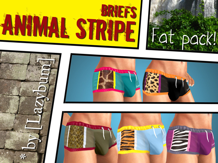 [Lazybum] Animal Stripe Briefs (Fat Pack)