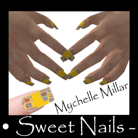 Long Nails 9 Color Yellow, Collection Colors and Shapes