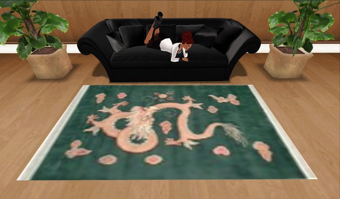 Chinese Dragon Rug, Green