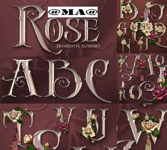 @MA@ TEXTURES Anniversary Rose Decorative Alphabet