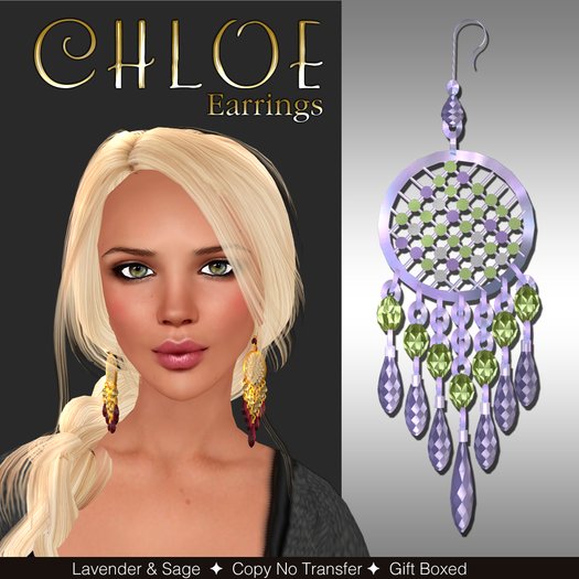 Exquisite Chloe Earring Set - Lavender/Sage
