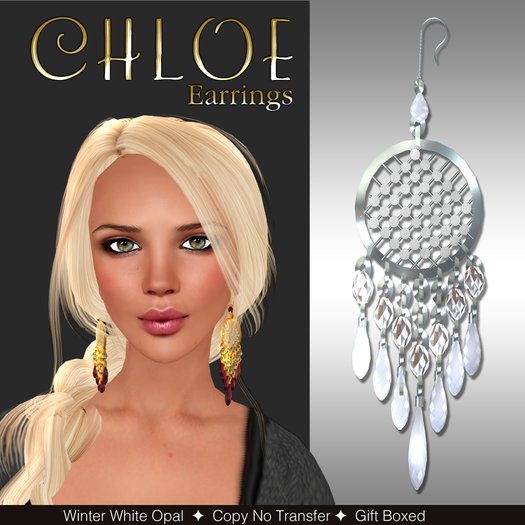 Exquisite Chloe Earring Set - Winter White