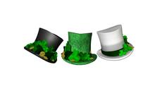 St Patrick's Day Mini Top Hat White Green Black Set