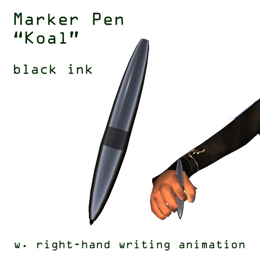 Marker Pen Koal black ink - w. writing animation