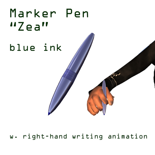 Marker Pen Zea blue ink - w. writing animation