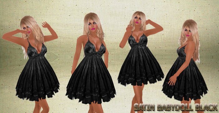 SATIN BABYDOLL BLACK
